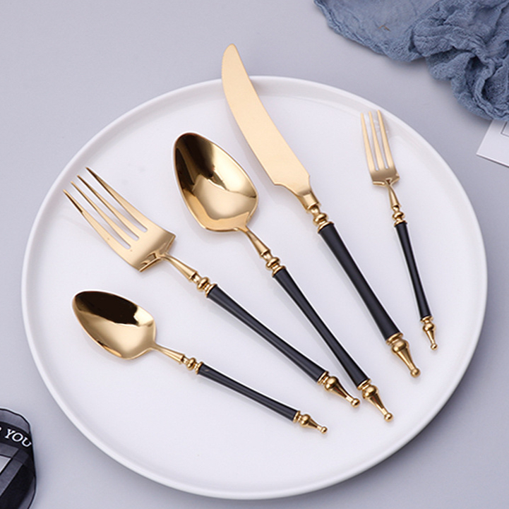 Commercial Kitchen Knife Set - Conjunto de louça luxuosa de ouro