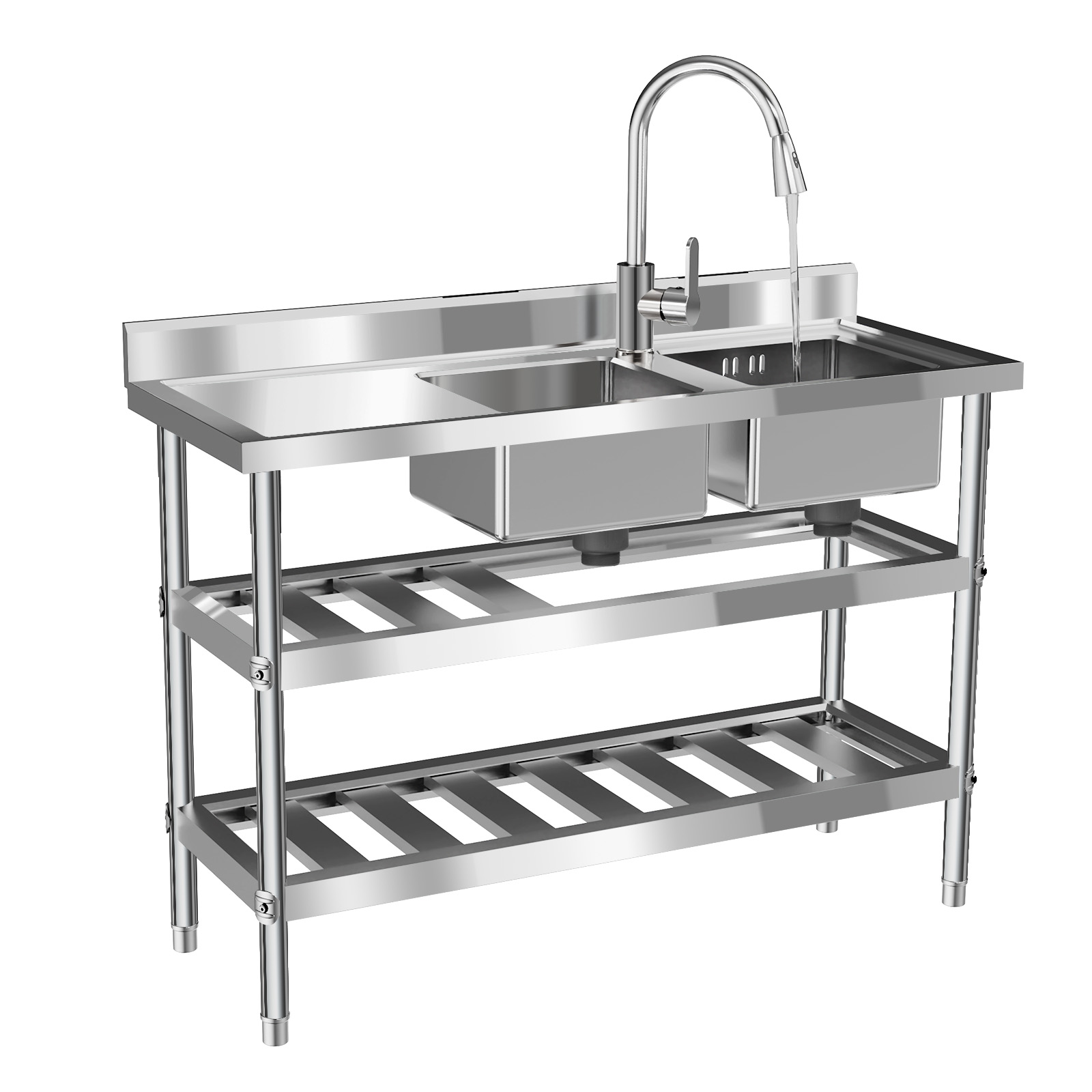 Commercial Kitchen Prep Table With Storage - Pia Comercial para Restaurante, Pia de