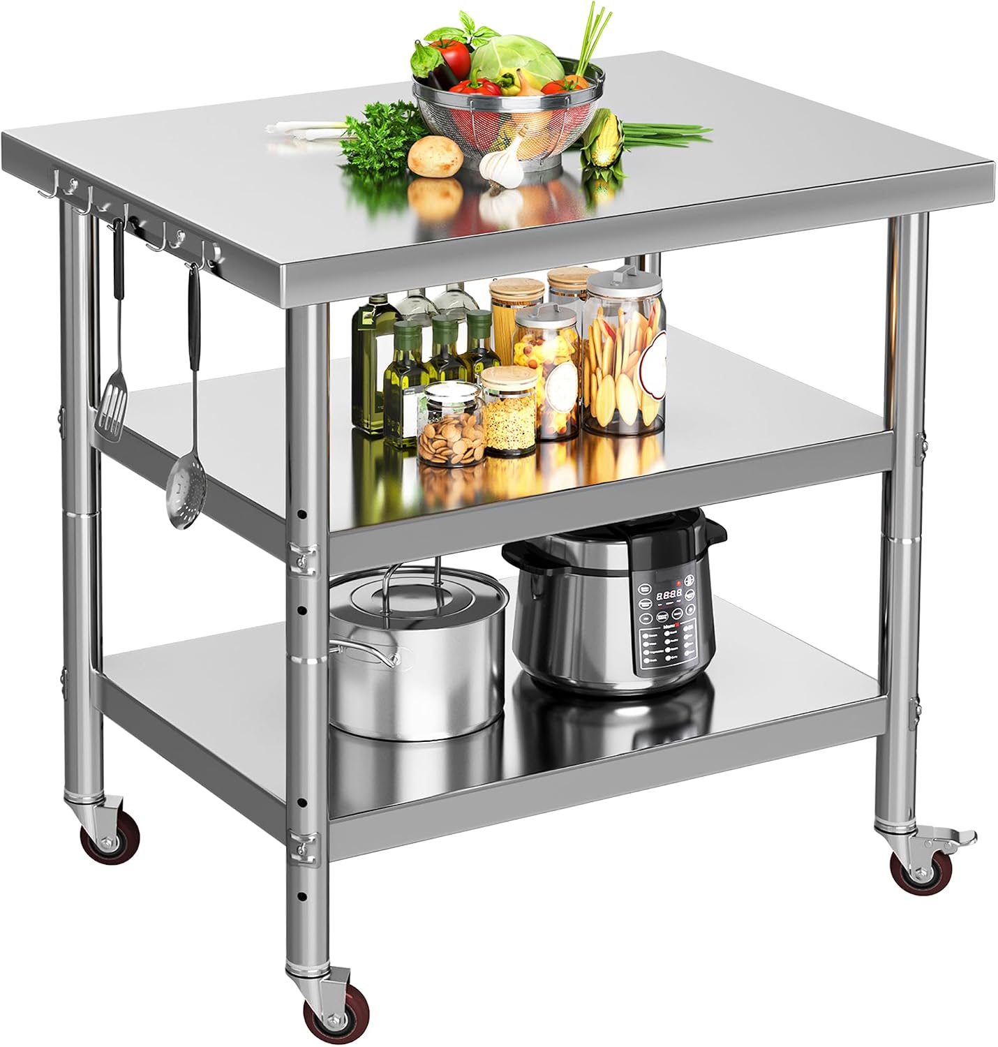 Commercial Kitchen Prep Table With Storage - Mesa de Preparação de Alimentos em