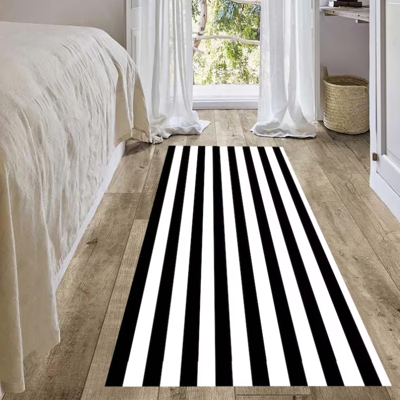 Commercial Kitchen Mats - Tapete Runner com Padrão Listrado Preto