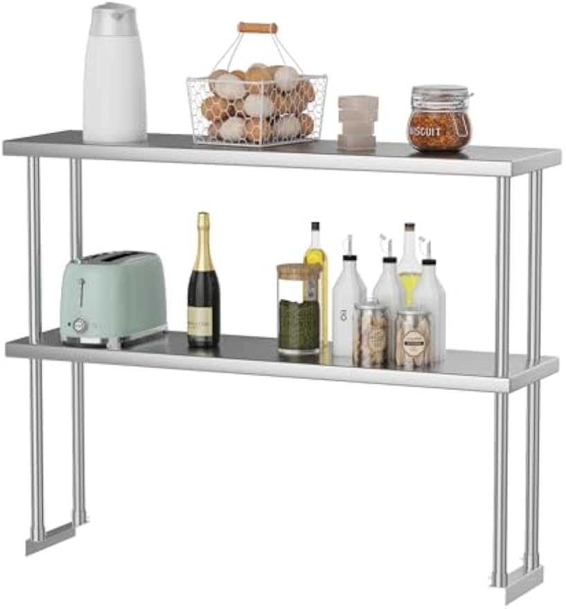 Commercial Kitchen Prep Table With Storage - Estante de Armazenamento Comercial Ajustável de