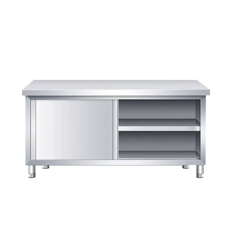 Commercial Kitchen Prep Table With Storage - Carrinho de Bar em Aço Inoxidável,
