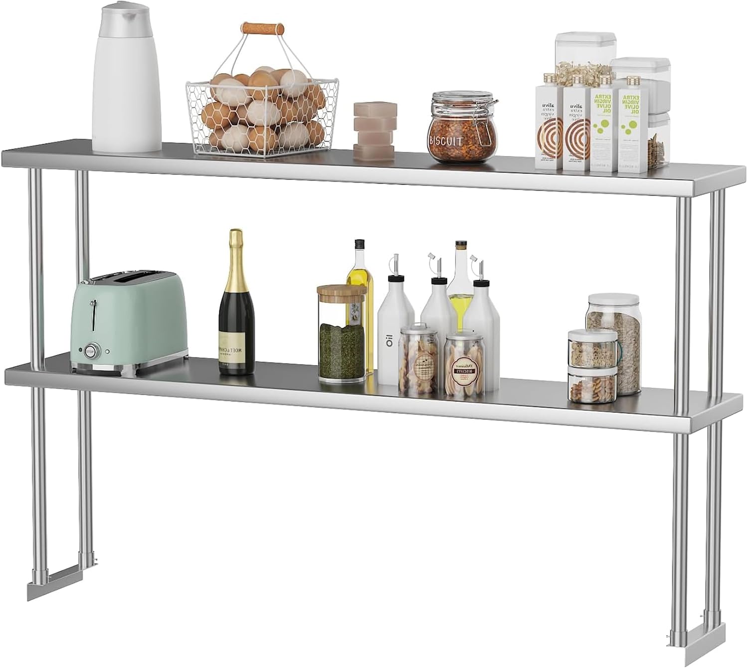 Estante de Armazenamento Dupla - Commercial Kitchen Prep Table With Storage avaliação e preço