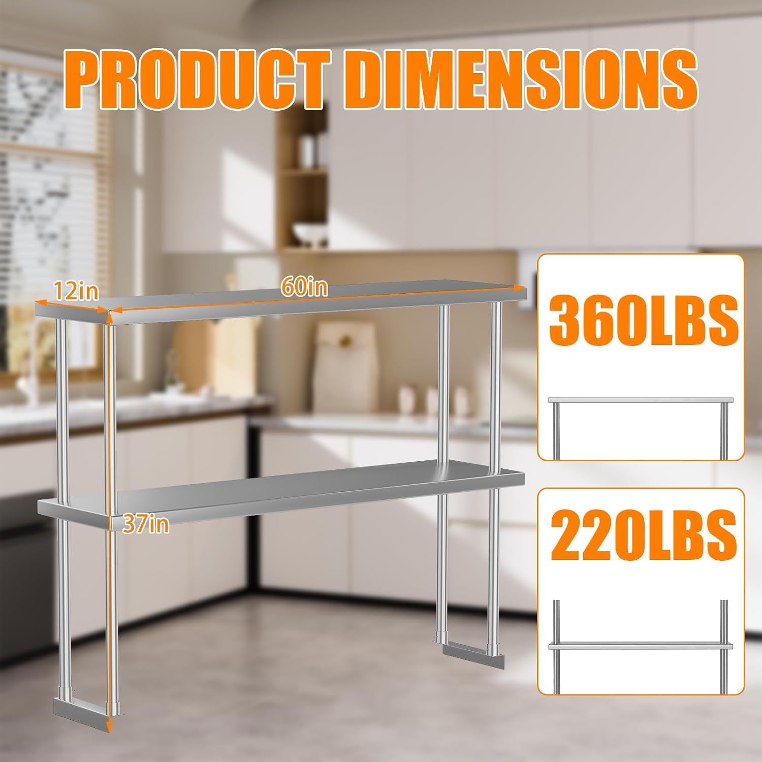 Estante de Armazenamento Dupla - Commercial Kitchen Prep Table With Storage avaliação e preço