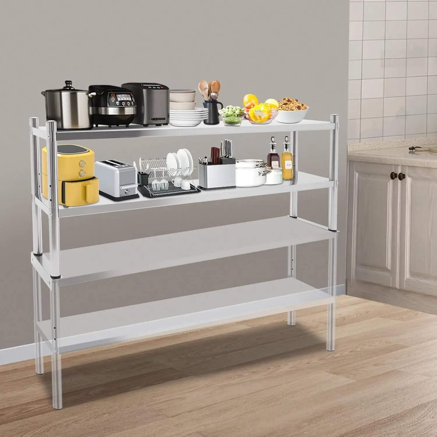 Prateleira Dupla de Aço Inoxid - Commercial Kitchen Prep Table With Storage avaliação e preço