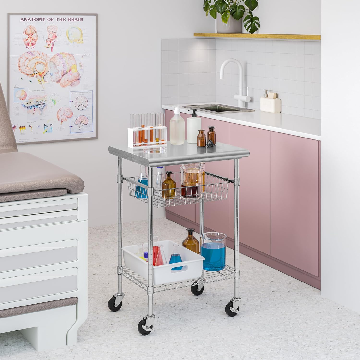 Carrinho de Preparação Comerci - Commercial Kitchen Prep Table With Storage avaliação e preço