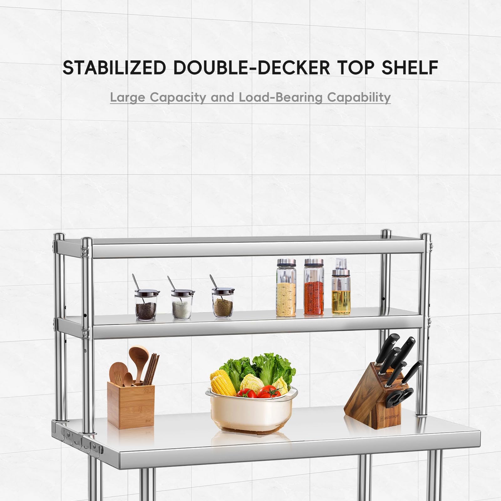 Mesa de Trabalho Comercial em  - Commercial Kitchen Prep Table With Storage avaliação e preço