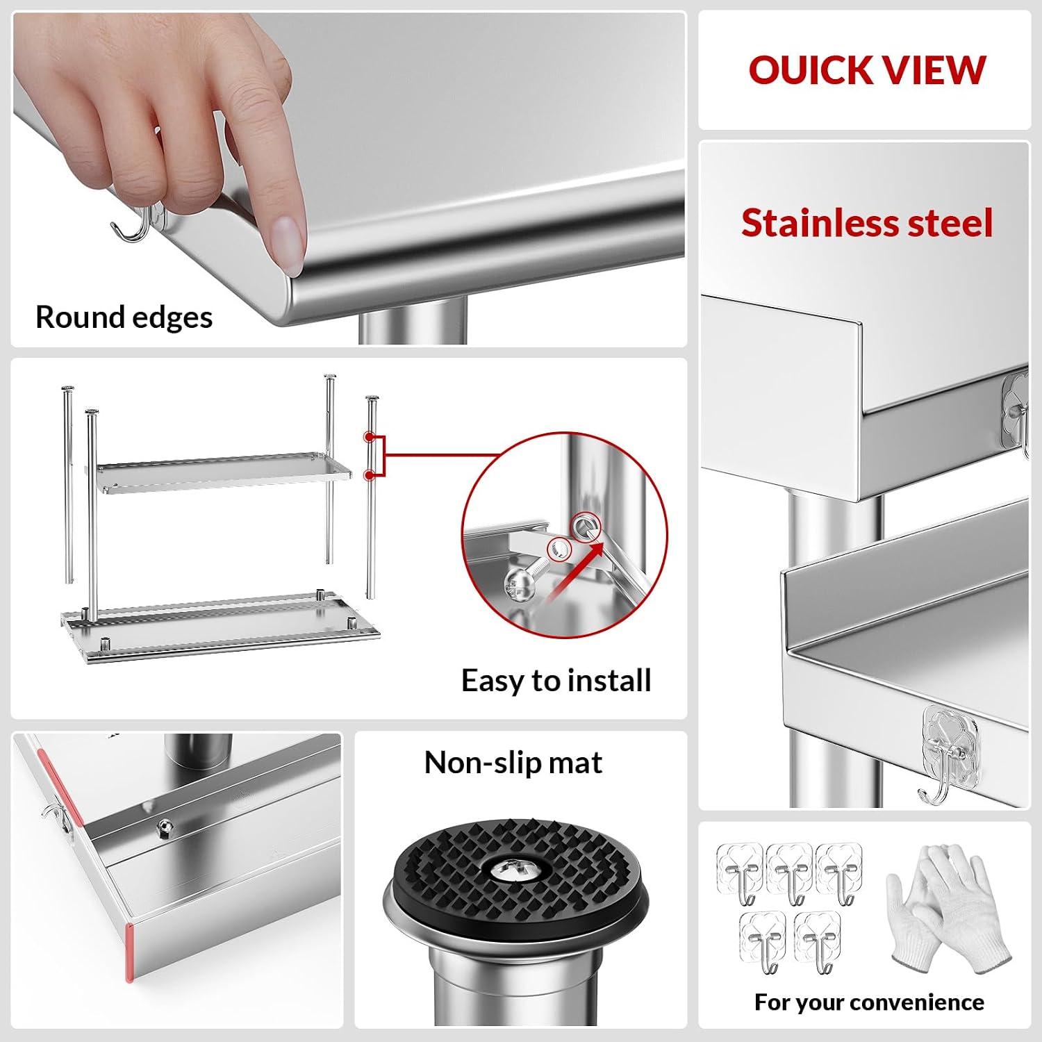 Mesa de Preparação de Alimento - Commercial Kitchen Prep Table With Storage avaliação e preço