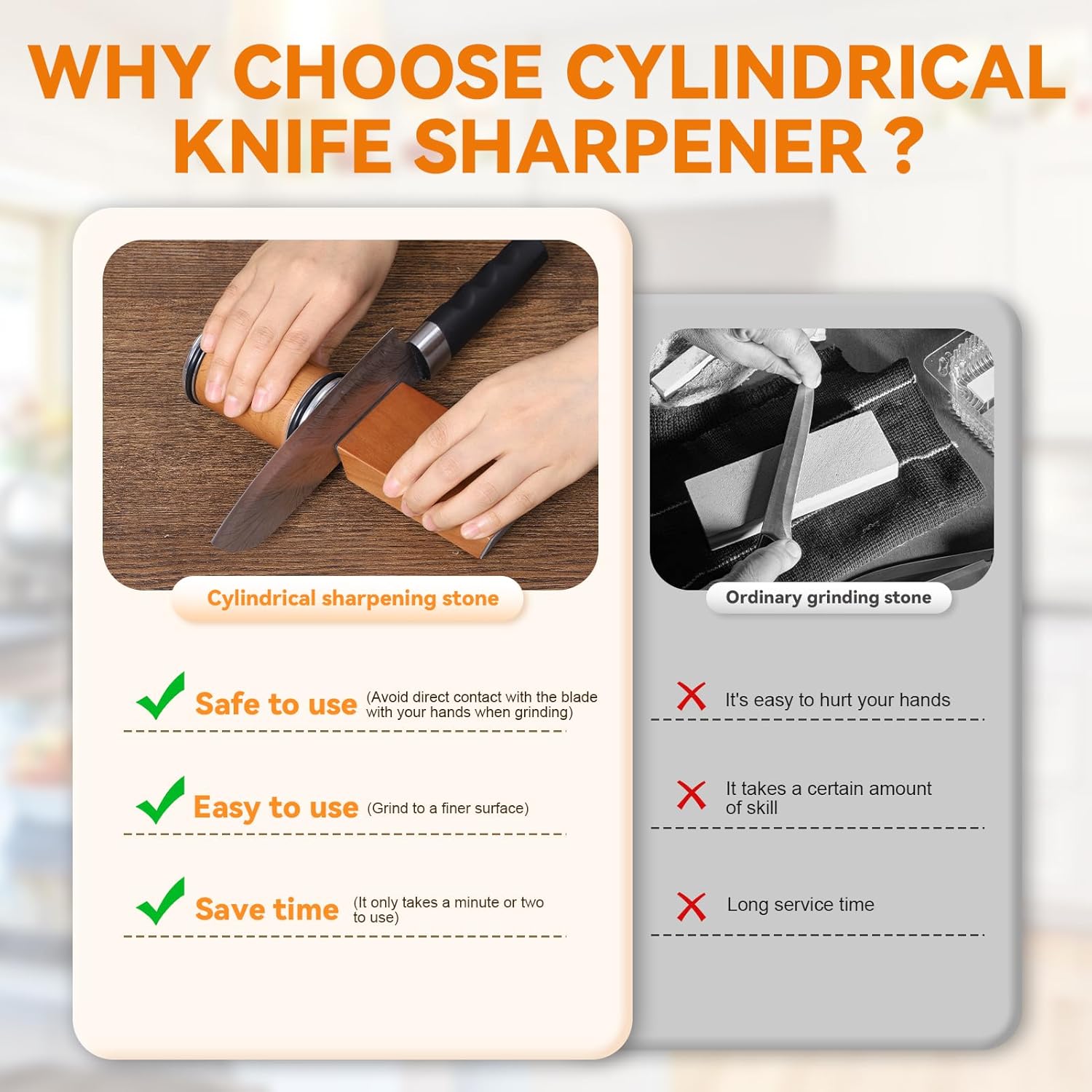 Afiador de Facas com Rolo, Sup - Commercial Kitchen Knife Set avaliação e preço