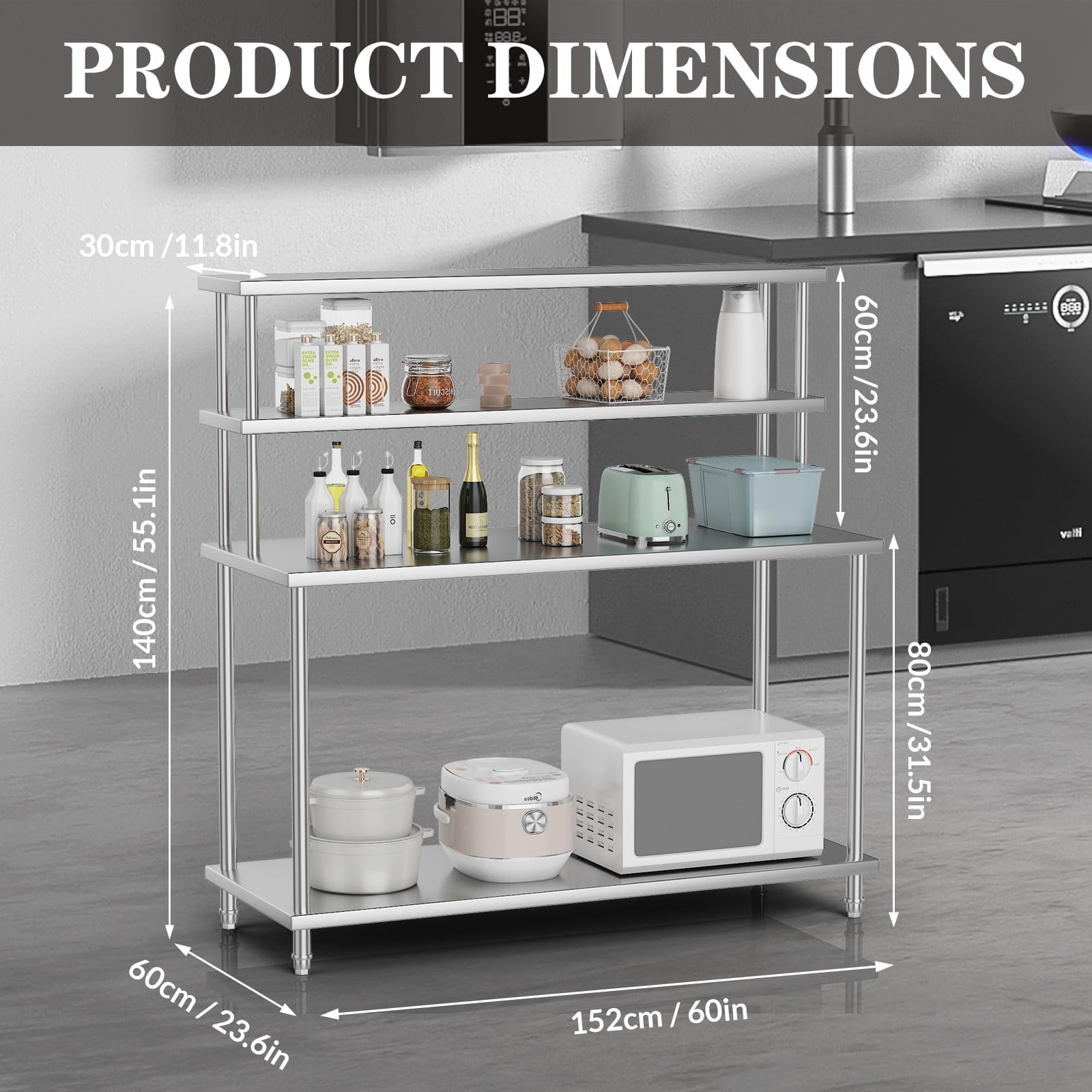 Mesa de Aço Inoxidável com Pra - Commercial Kitchen Prep Table With Storage avaliação e preço