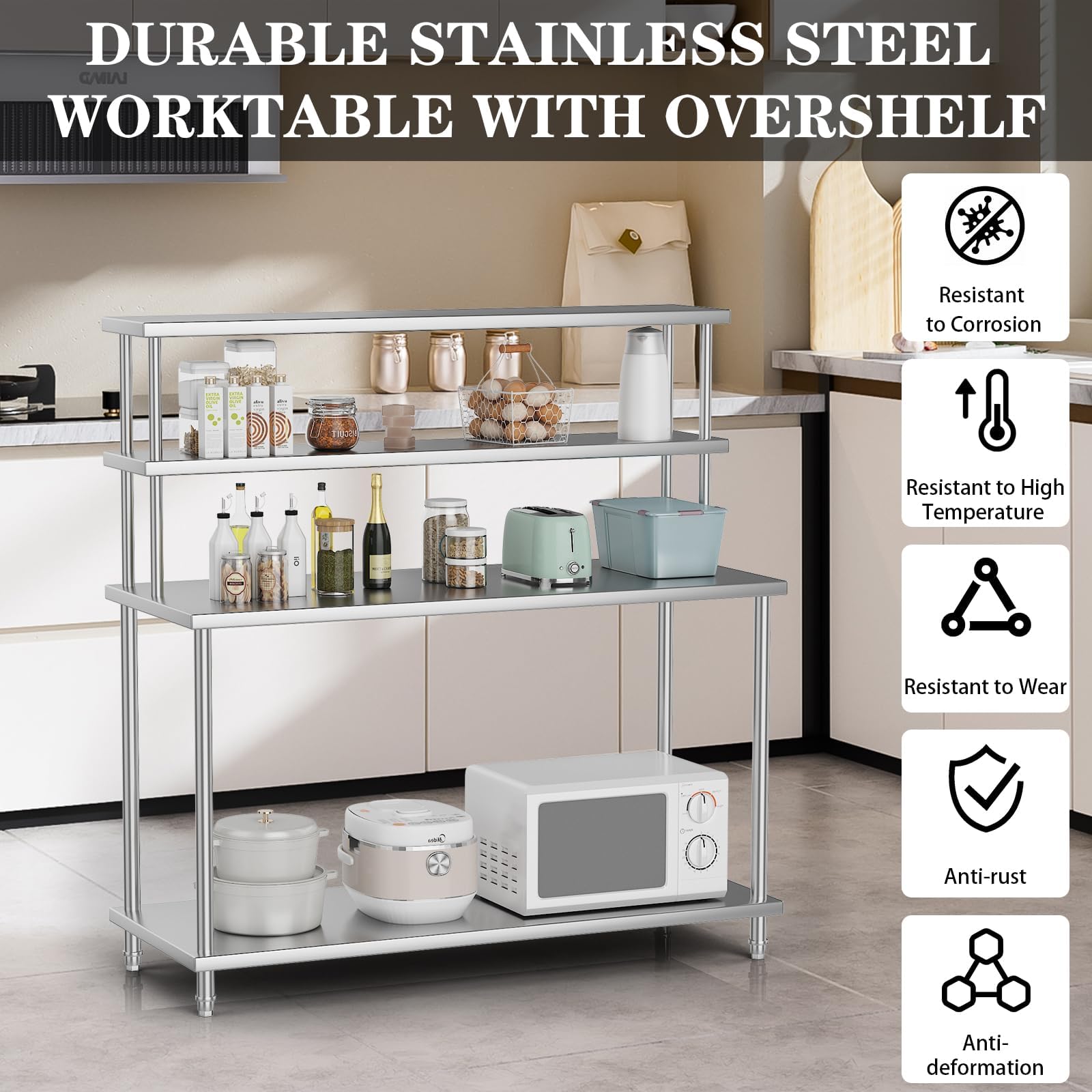 Mesa de Aço Inoxidável com Pra - Commercial Kitchen Prep Table With Storage avaliação e preço